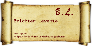 Brichter Levente névjegykártya